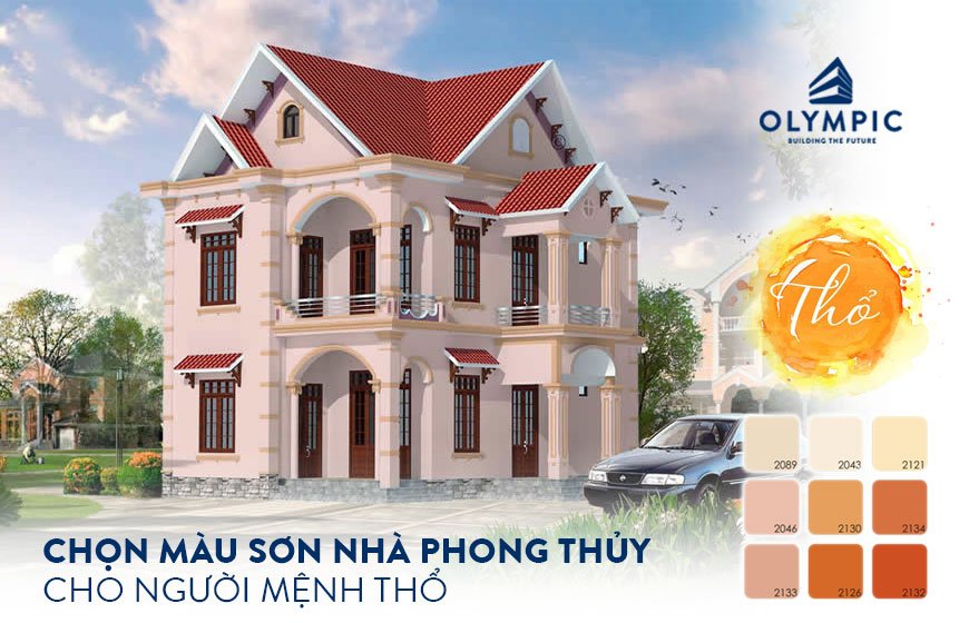 chọn màu sơn nhà phong thủy cho người mệnh Thổ