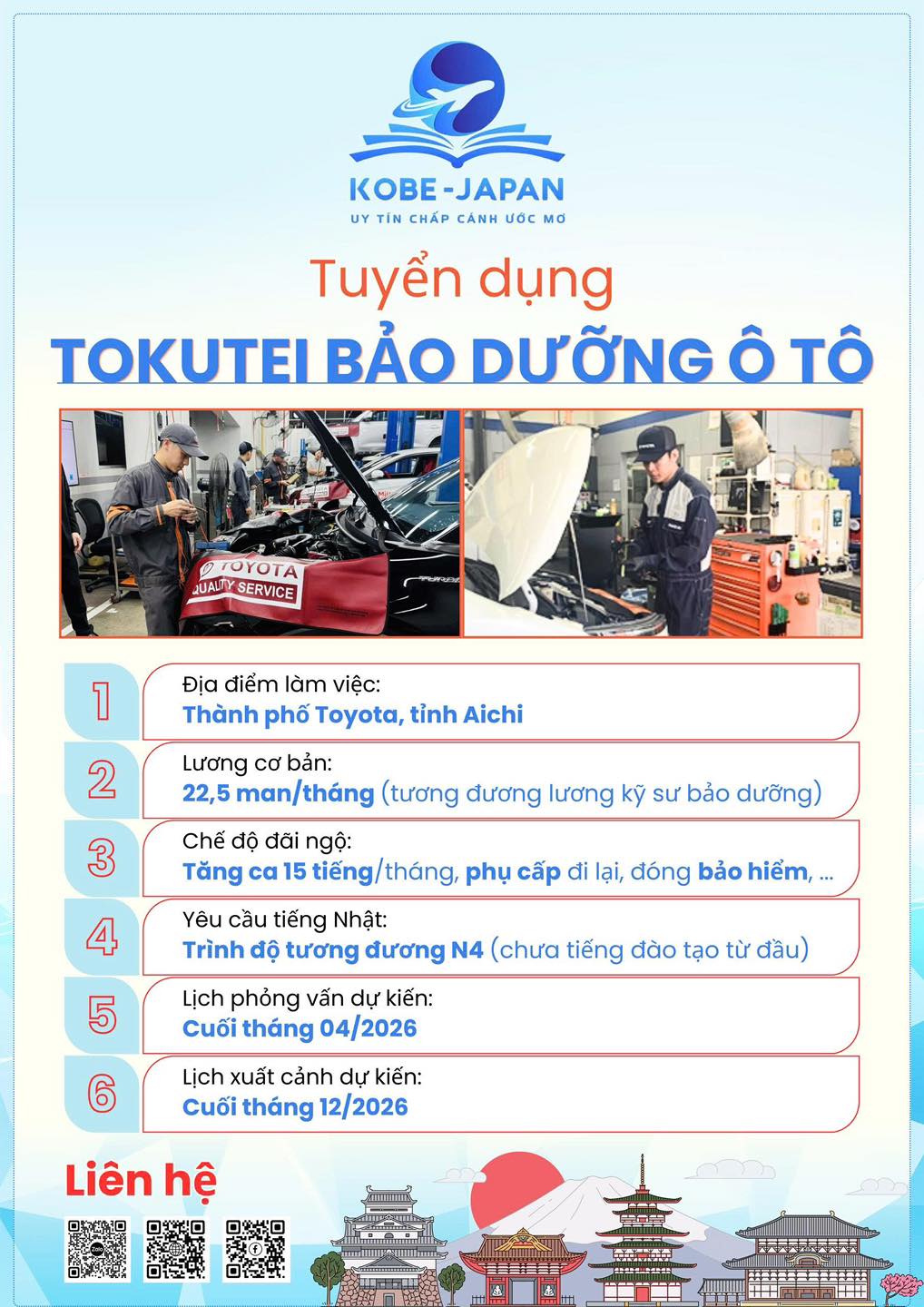TUYỂN DỤNG TOKUTEI - BẢO DƯỠNG Ô TÔ