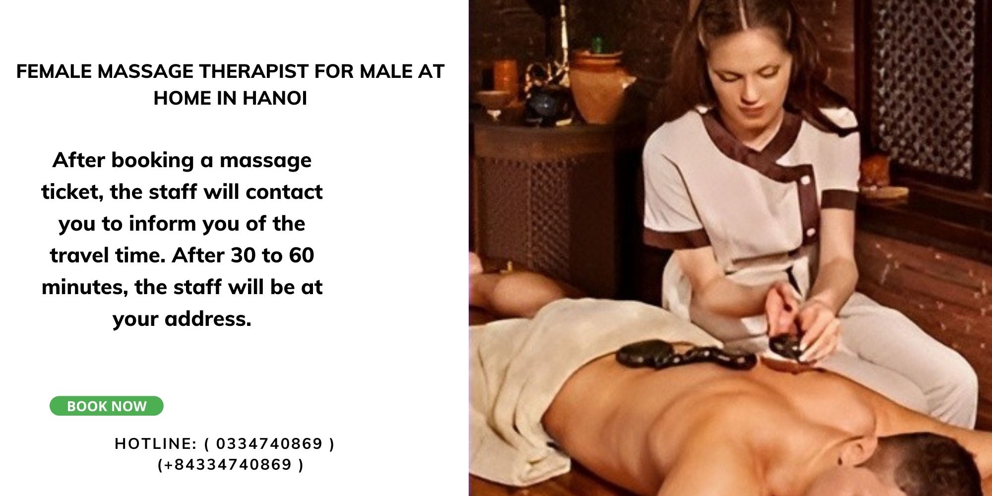 FEMALE MASSAGE THERAPIST FOR MALE AT HOME IN HANOI