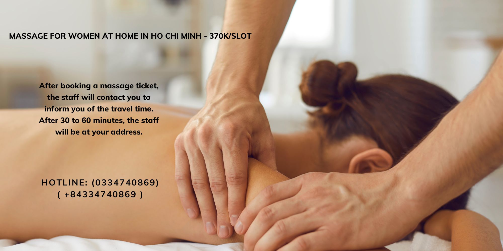 MASSAGE FOR WOMEN AT HOME IN HO CHI MINH - 370K/SLOT