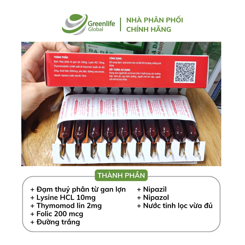 Philatop New ống thủy tinh Đại Uy chính hãng cho trẻ biếng ăn, chậm lớn, còi xương, người già đề kháng kém