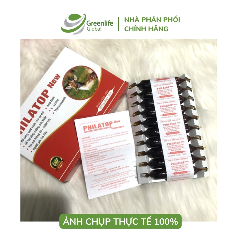 Philatop New ống thủy tinh Đại Uy chính hãng cho trẻ biếng ăn, chậm lớn, còi xương, người già đề kháng kém