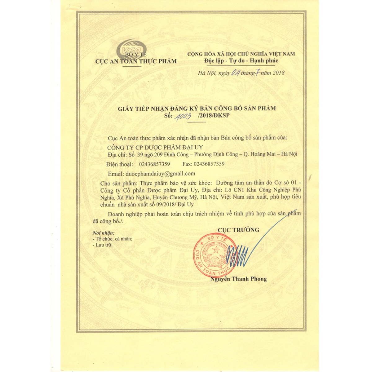 Ngủ ngon DƯỠNG TÂM AN THẦN- Đại Uy (hộp 100 viên) - giúp ăn ngủ ngon nguồn gốc dược liệu thiên nhiên