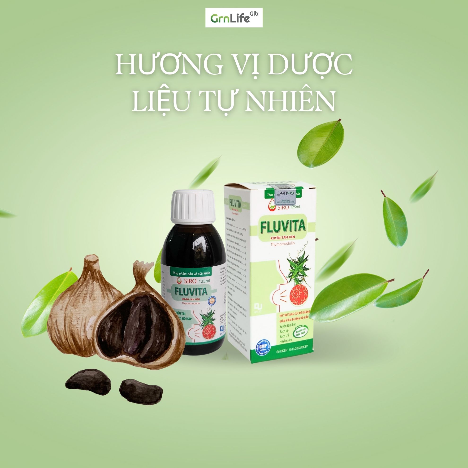Siro ho cảm cúm Xuyên Tâm Liên FLUVITA Greenlife - Hỗ trợ giảm viêm hô hấp, tăng sức đề kháng