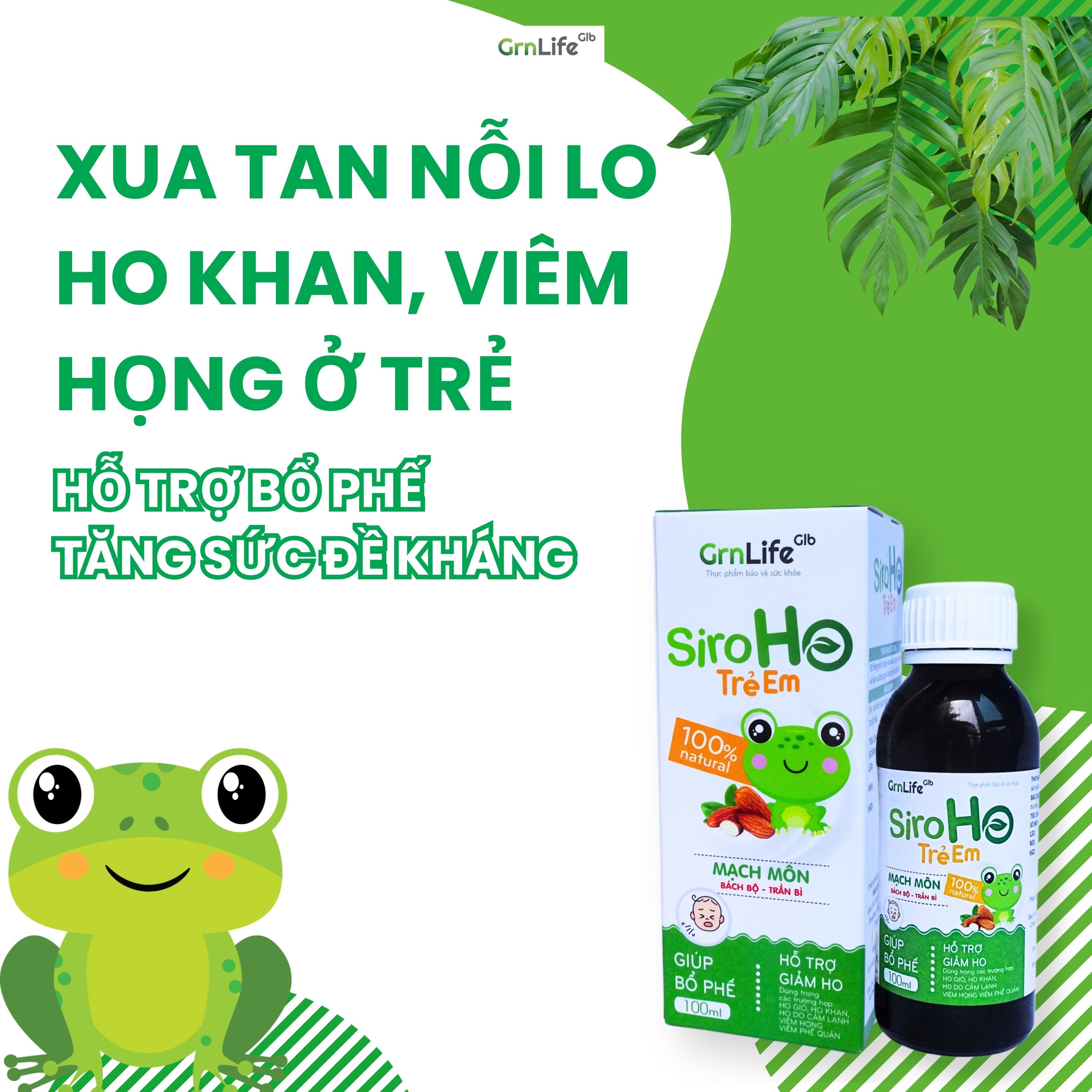 Siro ho trẻ em Grnlife - Hỗ trợ giảm ho, giúp bổ phế, tăng cường hệ miễn dịch (Chai 100ml)