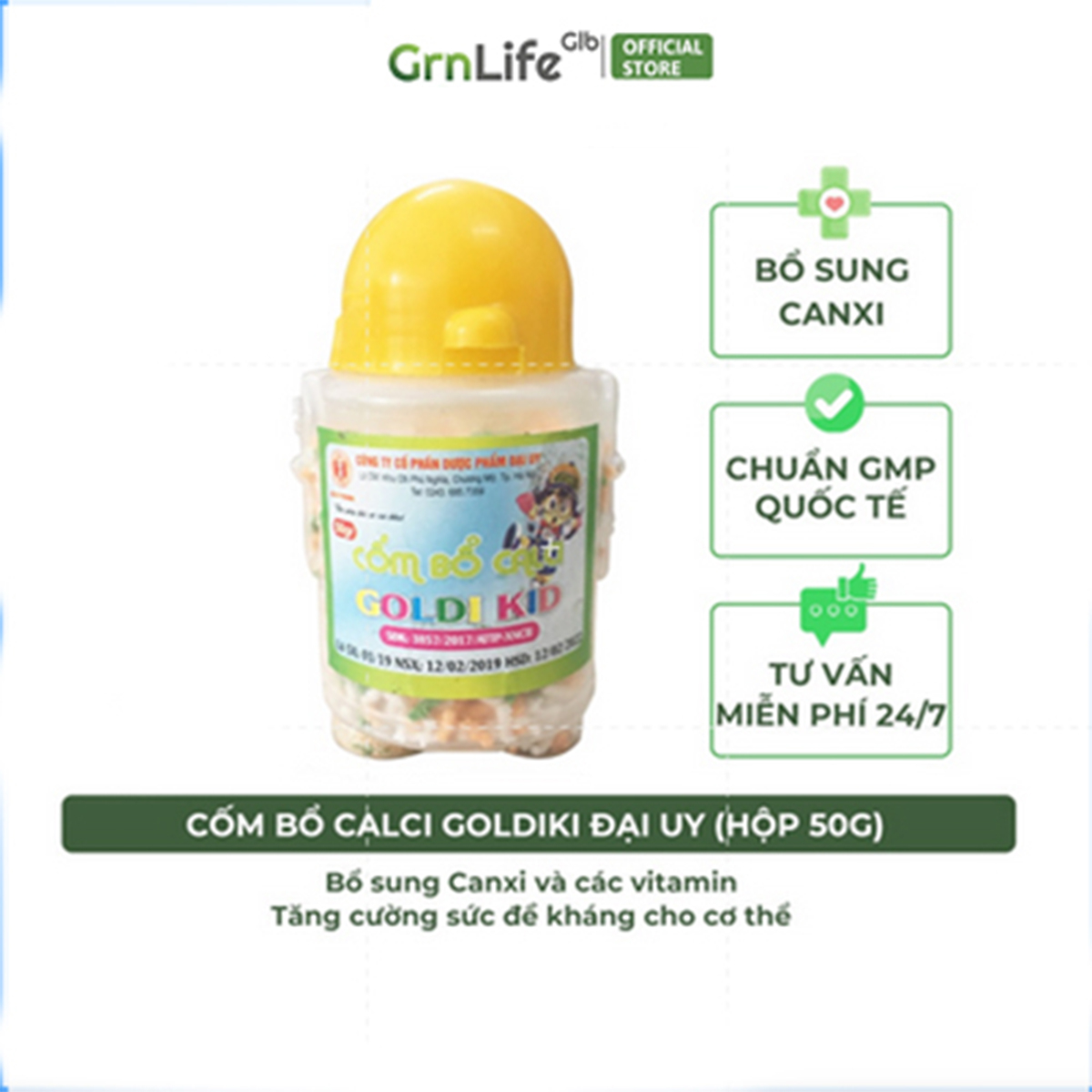 CỐM BỔ CANXI TRẺ EM - Đại Uy (50g) - Bổ sung Canxi, vitamin B1, vitamin B2, B5, B6, PP
