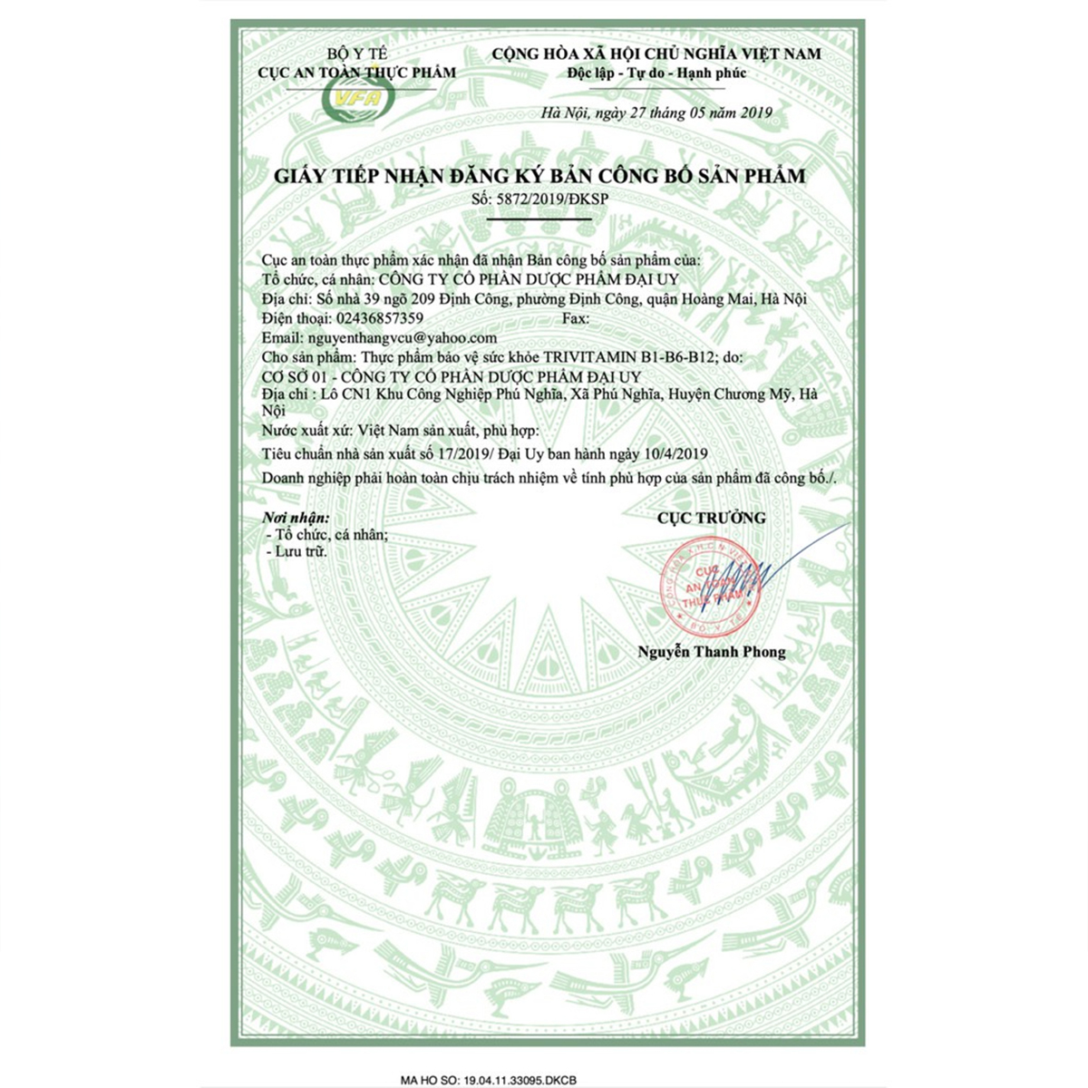 Vitamin 3B B1-B6-B12 Đại Uy (Hộp 10 vỉ x 10 viên nén)