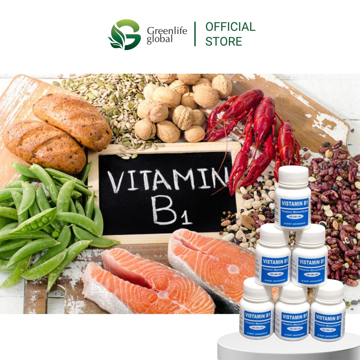 Vitamin B1 Đại Uy (lọ 300 viên nén) ăn ngủ ngon, làm đẹp, đắp mặt, dưỡng trắng ,gội đầu kích mọc tóc