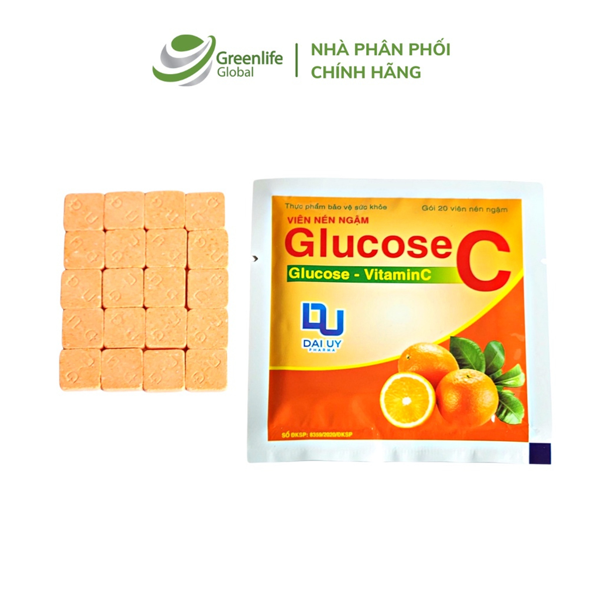 Kẹo ngậm C vitamin - Glucose Đại Uy dễ ăn, bổ sung vitamin, tăng cường đề kháng, tránh chảy máy chân răng