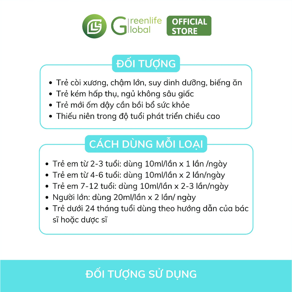 Combo CAO LỚN cho bé GrnLife - Giúp trẻ tăng chiều cao, thèm ăn, ngủ ngon và phát triển toàn diện