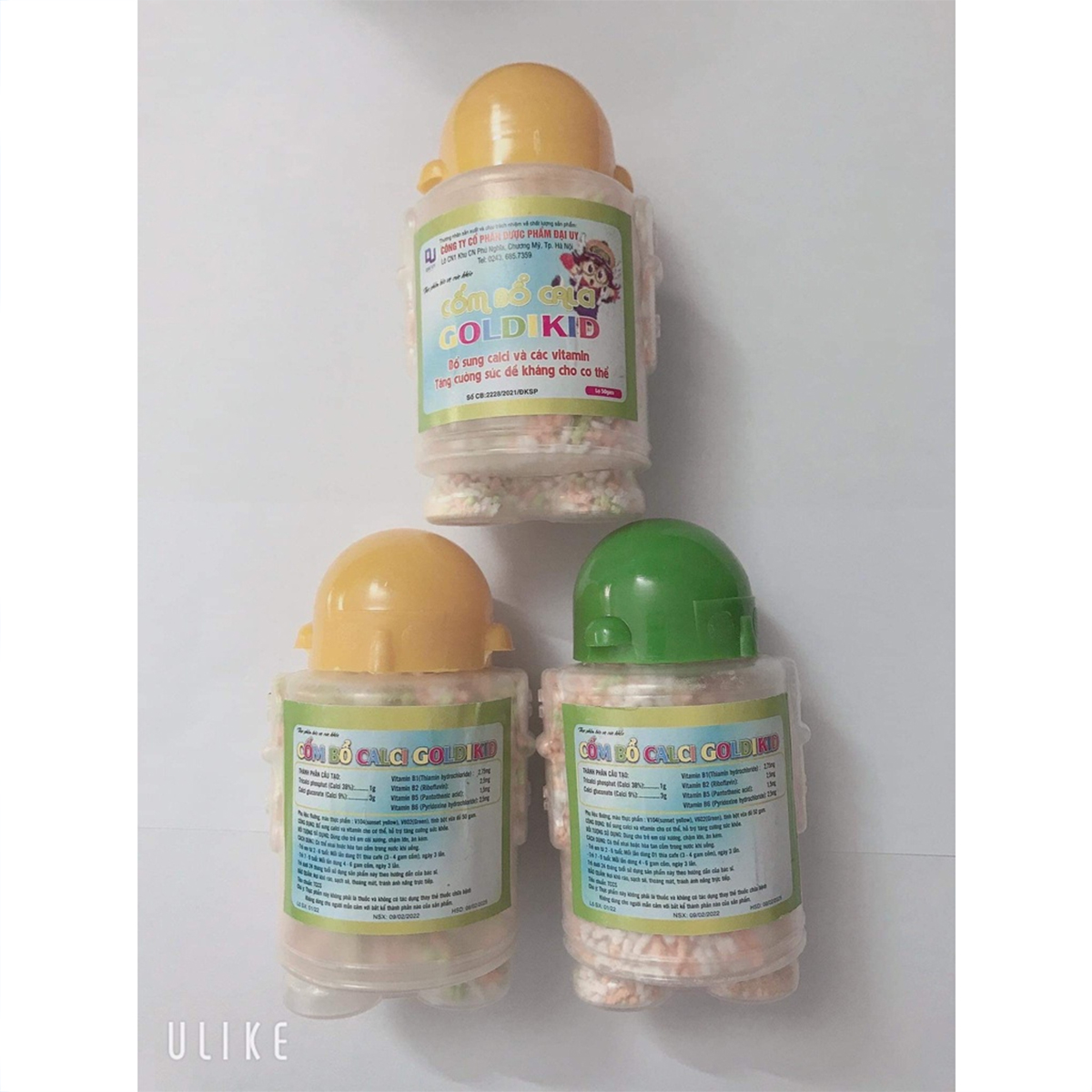 CỐM BỔ CANXI TRẺ EM - Đại Uy (50g) - Bổ sung Canxi, vitamin B1, vitamin B2, B5, B6, PP