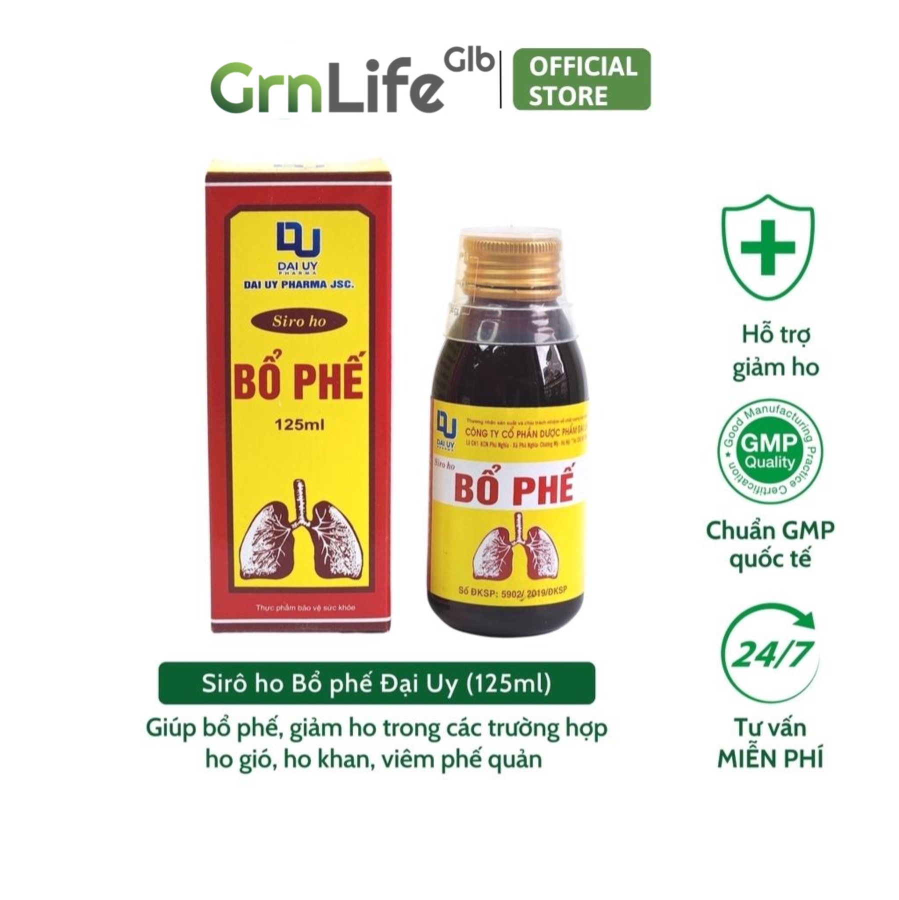 Bổ Phế Đại Uy - siro ho thảo dược hỗ trợ giảm ho, long đờm, dịu họng (Chai 125ml)