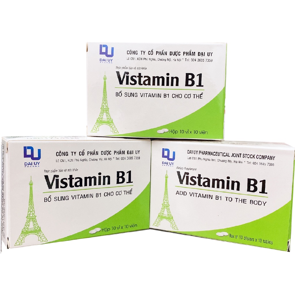 Vitamin B1 hộp Đại Uy (vỉ 100 viên) - Bổ sung vitamin B1 cho cơ thể