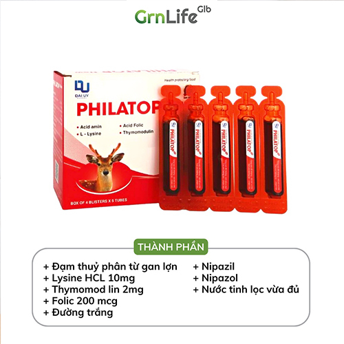 PHILATOP NEW ống nhựa Đại Uy, cho trẻ em biếng ăn chậm lớn còi xương, người già đề kháng kém