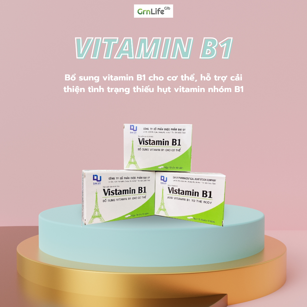 Vitamin B1 hộp Đại Uy (vỉ 100 viên) - Bổ sung vitamin B1 cho cơ thể