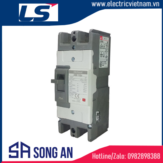 Aptomat MCCB 2P ABN102c Icu 35KA