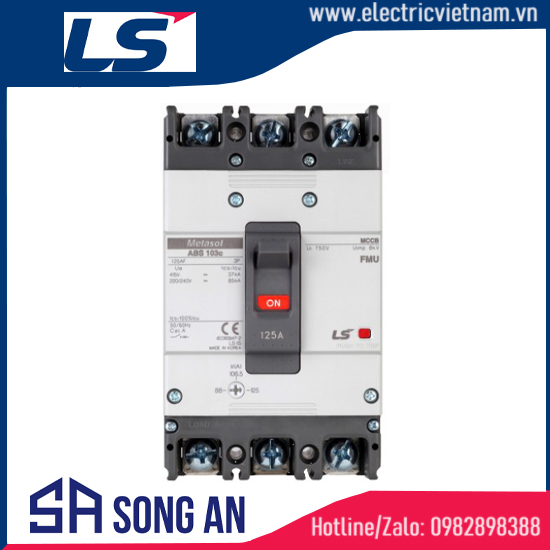 Aptomat MCCB 3P ABS103c Icu 42KA