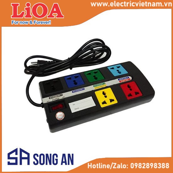 Loại đa năng supper 6 ổ đen, 2200W-10A-220V
