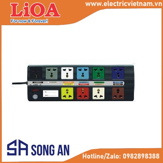 Loại đa năng supper 10 ổ đen, 2200W-10A-250V