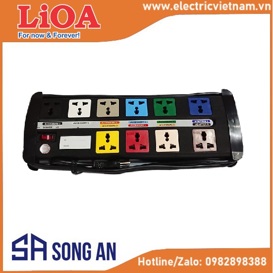 Loại đa năng supper 10 ổ đen, 2200W-10A-250V