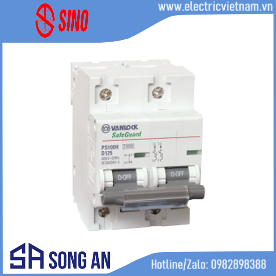 Aptomat MCB PS100H 2P 400V Icu=10kA
