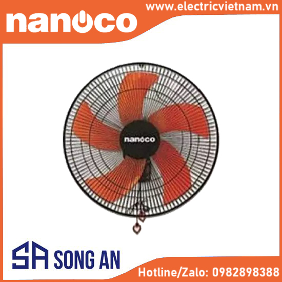 Quạt treo tường NWF1606 ( màu đen cam)