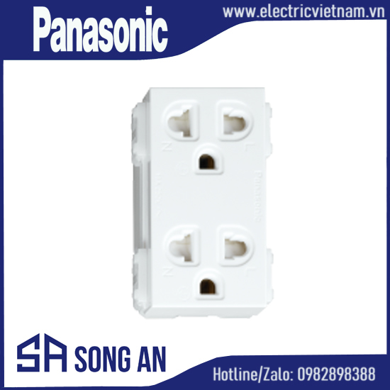Ổ đôi 3 chấu có màn che