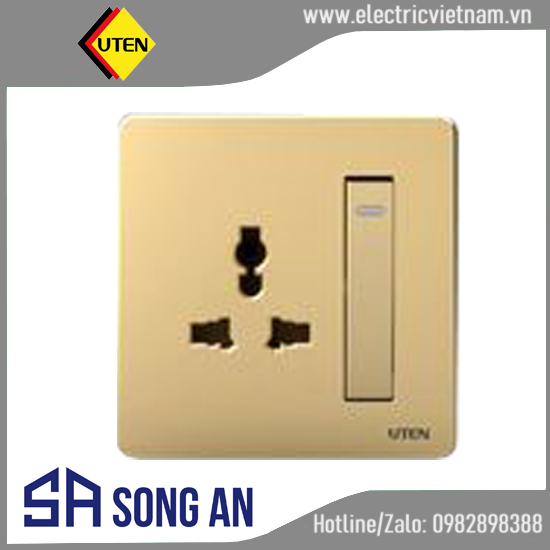 Công tắc đơn 2 chiều kèm ổ cắm đơn 3 chấu