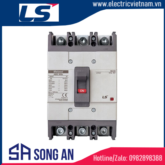 Aptomat MCCB 3P ABS203c Icu 42KA