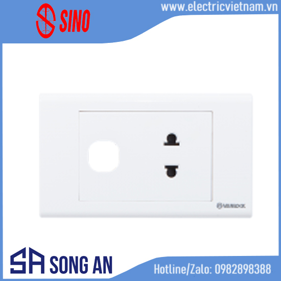 Ổ đơn 2 chấu+ 1 công tắc S18