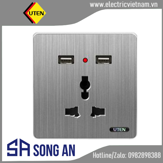 Bộ sạc USB đôi và ổ cắm 3 chấu