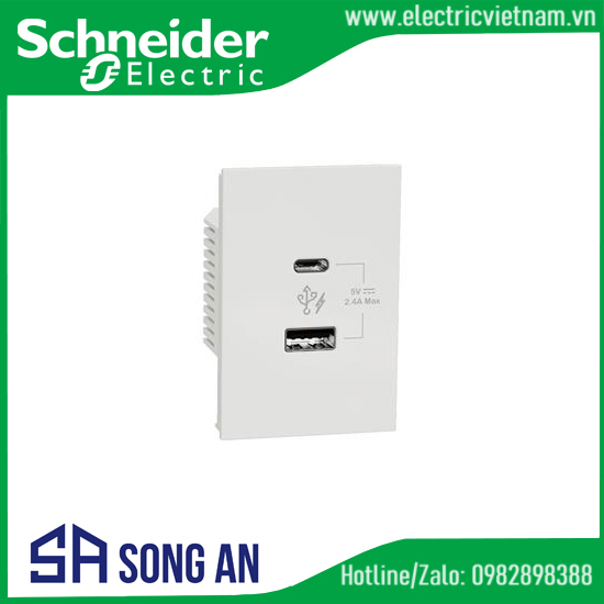 Ổ sạc USB type A + C, 2.4A, size 2S