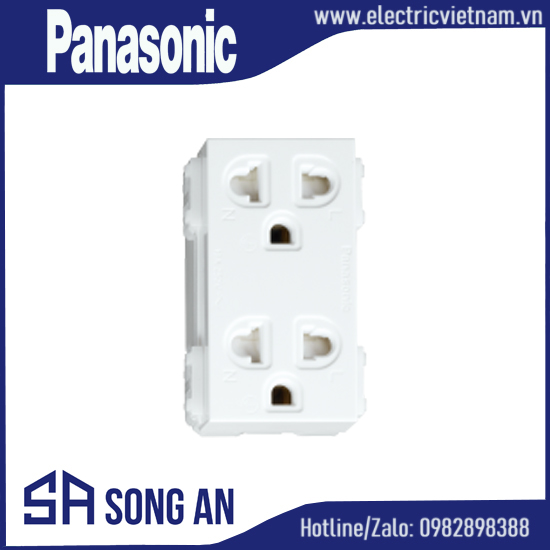 Ổ đôi 3 chấu có nắp che