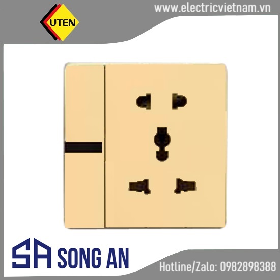 Ổ cắm đôi 5 chấu và công tắc đơn 1 chiều