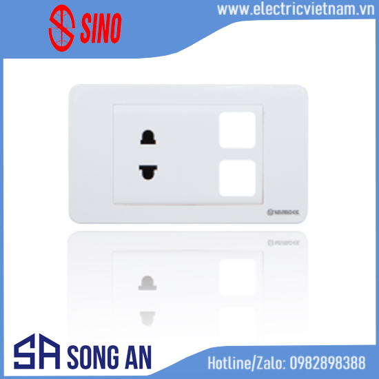 Ổ cắm đơn 2 chấu + 2 lỗ S18A