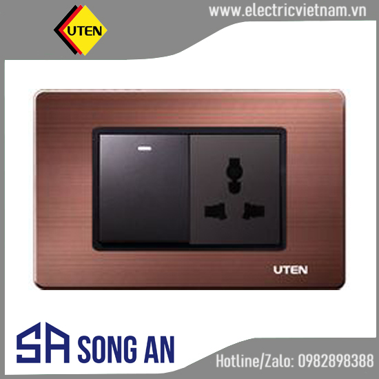 Bộ công tắc đơn 1 chiều và ổ cắm 3 chấu size M