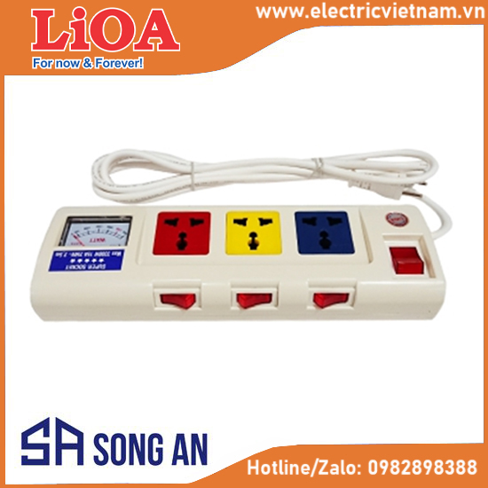 Ổ cắm 3 -công suất lớn dành cho TB Hi-end, phòng thí nghiệm ,có đồng hồ điện áp.