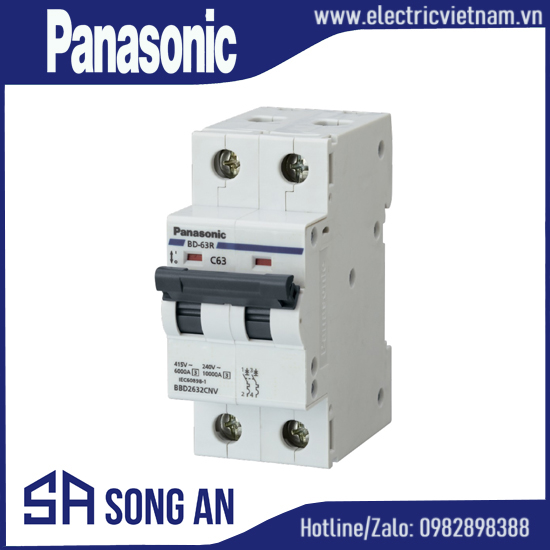 Aptomat MCB 2P C Curve 400VAC Icu 10KA