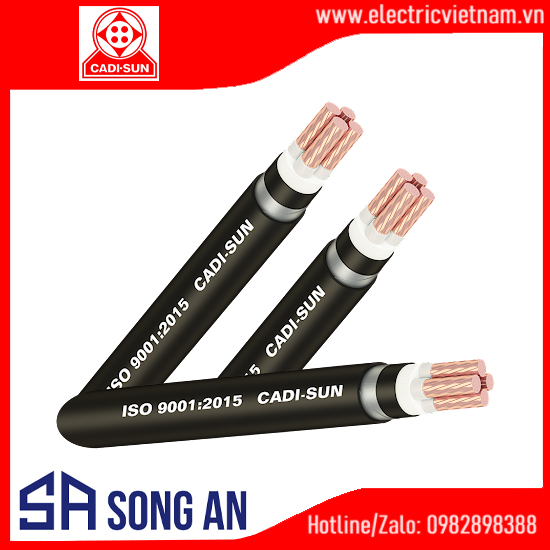 Cáp treo 4 lõi Cu/XLPE/PVC 0,6-1KV 4-25mm2