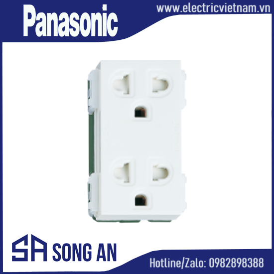 Ổ đôi 3 chấu có màn che