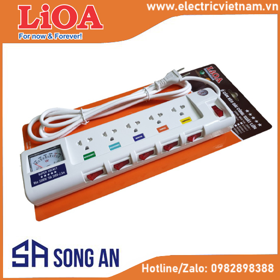 Ổ cắm 5 -công suất lớn dành cho TB Hi-end, phòng thí nghiệm ,có đồng hồ điện áp.