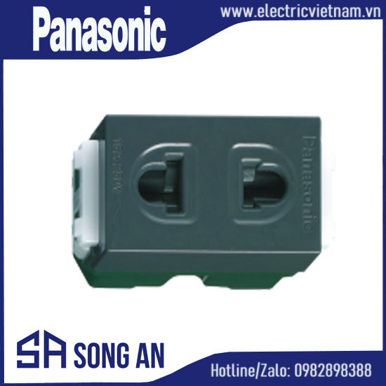 Ổ đơn 2 chấu có nắp che