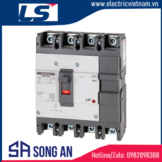 Aptomat MCCB 4P ABS204c FMU Icu 37KA