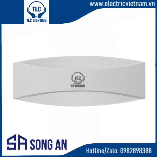 Đèn LED tường hình bầu dục vỏ trắng 6W