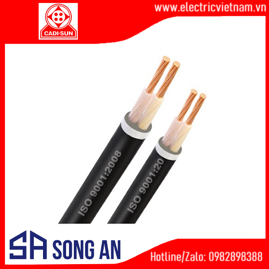 Cáp treo 2 lõi Cu/XLPE/PVC 0,6-1KV 4-25mm2
