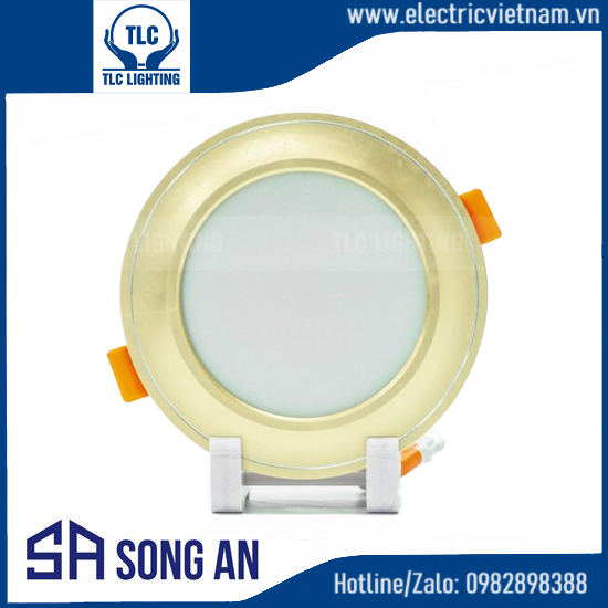 Mặt cong 12W viền vàng- Ba màu