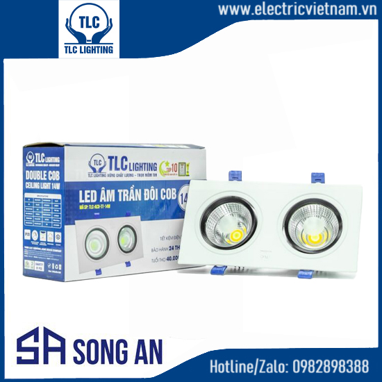Đèn âm trần đôi COB 14W