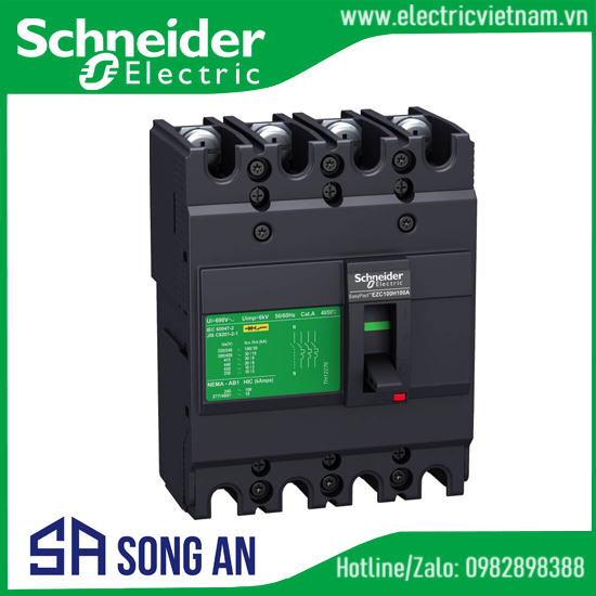 MCCB EZC400 4P Type N Icu=36kA 415V