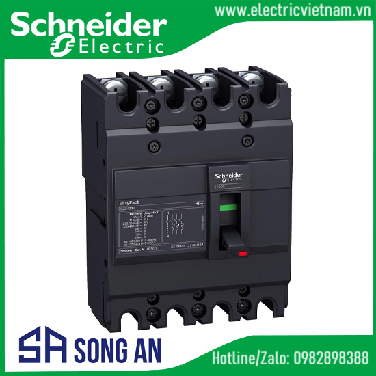 MCCB EZC400 4P Type H Icu=50kA 415V