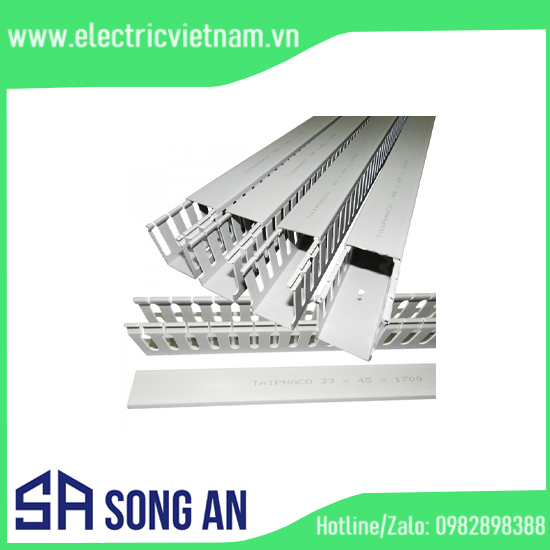 Máng nhựa lắp tủ điện màu ghi (2m/thanh)